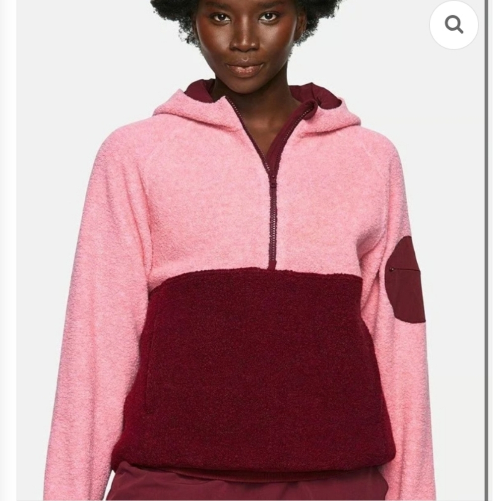 Outdoor voices megafleece half zip wool blend hoodie